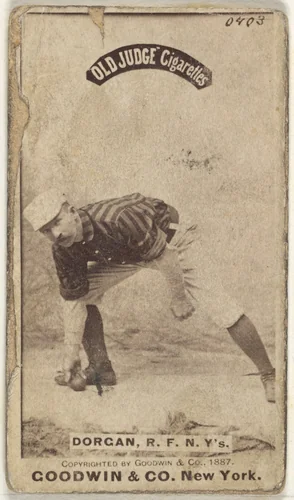 Michael Cornelius Dorgan, Right Field, New York, from the Old Judge series (N172) for Old Judge Cigarettes by Goodwin & Company, photograph, 1887