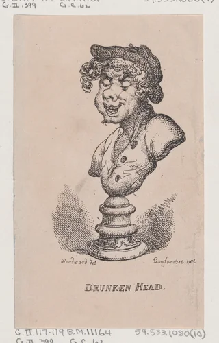 Drunken Head by Thomas Rowlandson, print, 1808