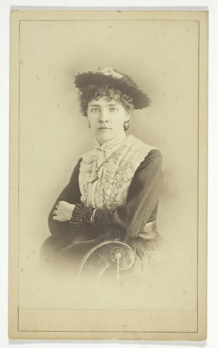 Untitled (Portrait of Woman with Hat) by Artist Unknown, photograph, 1850-1899