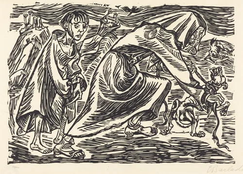 The Dog Catcher by Ernst Barlach, print, 1919