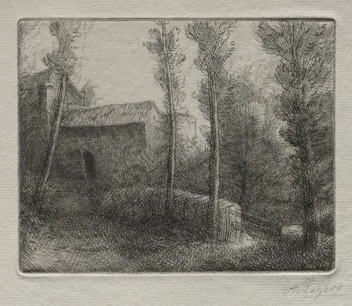 Le Pont du Moulin by Alphonse Legros, print, 1857-1911