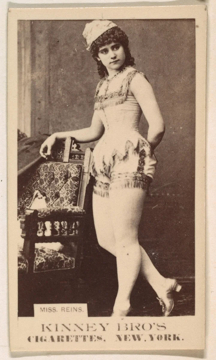 Miss Reins, from the Actresses series (N245) issued by Kinney Brothers to promote Sweet Caporal Cigarettes by Kinney Brothers Tobacco Company, photograph, 1890