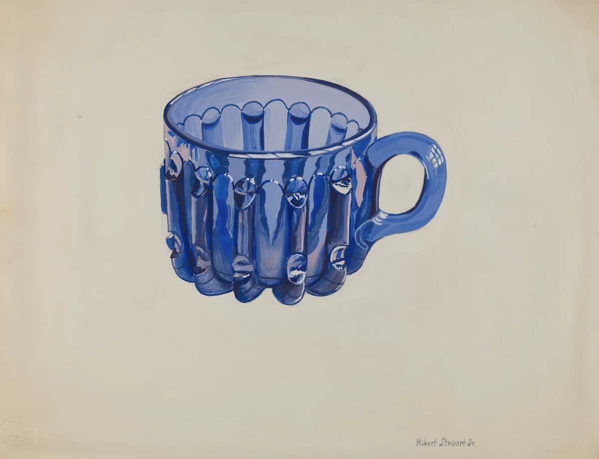 Cobalt Blue Cup by Robert Stewart, index of american design, 1936