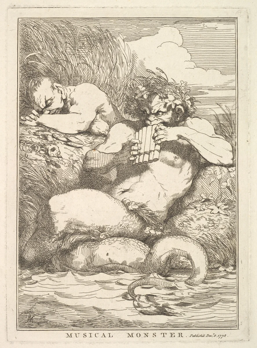 Musical Monster, from "Fifteen Etchings Dedicated to Sir Joshua Reynolds" by John Hamilton Mortimer, print, 1778