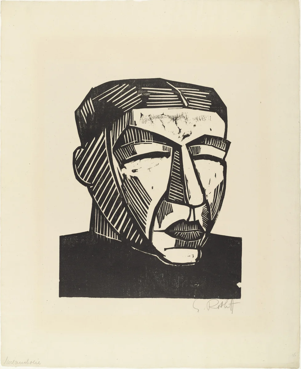 Mother (Mutter) from the portfolio Ten Woodcuts by Schmidt-Rottluff (Zehn Holzschnitte von Schmidt-Rottluff) by Karl Schmidt-Rottluff, print, 1916