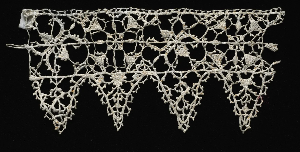 Needlepoint (Reticella) and Bobbin Lace Insertion and Edging by Unknown, textile, 1560-1599