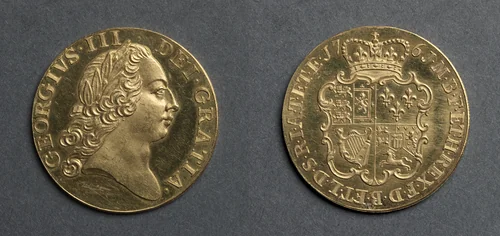 Guinea: George III (obverse); Shield of Arms (reverse) by Richard Yeo, metalwork, 1761