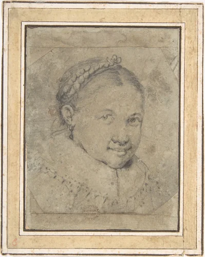 Head of a Girl by anonymous, drawing, 1600-1700