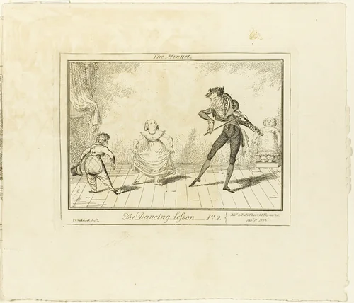 The Dancing Lesson, Part 2: The Minuet by George Cruikshank, print, 1835