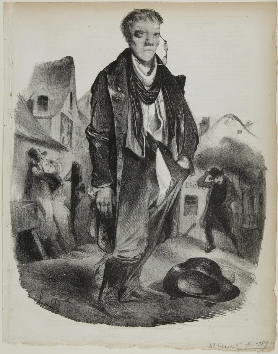 The Drunkard by Honoré-Victorin Daumier, print, 1834