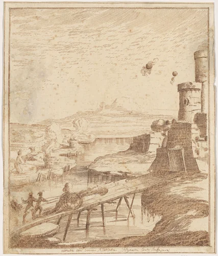 The Siege of a Fortress by Carlo Antonio Buffagnotti, drawing, 1677-1718