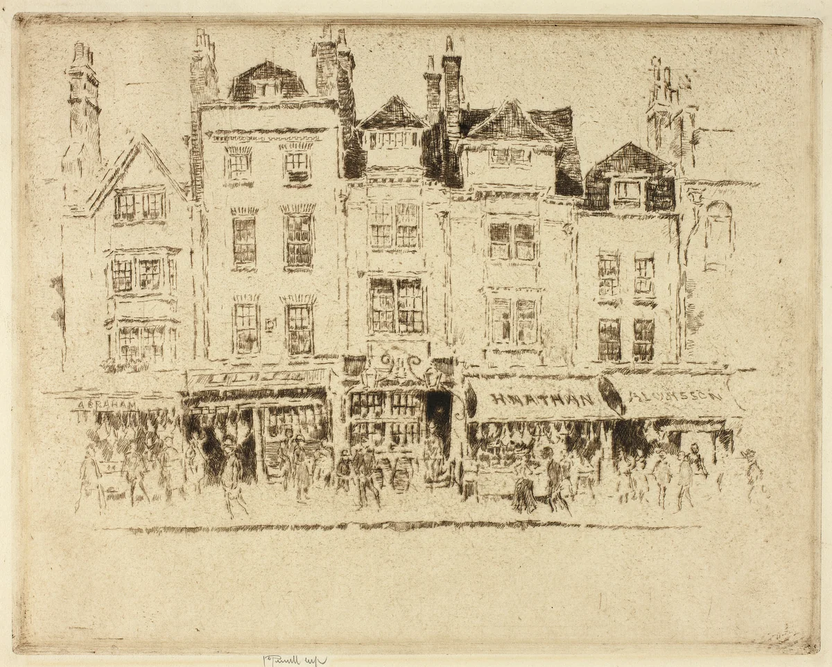 Butcher's Row, Whitechapel by Joseph Pennell, print, 1904