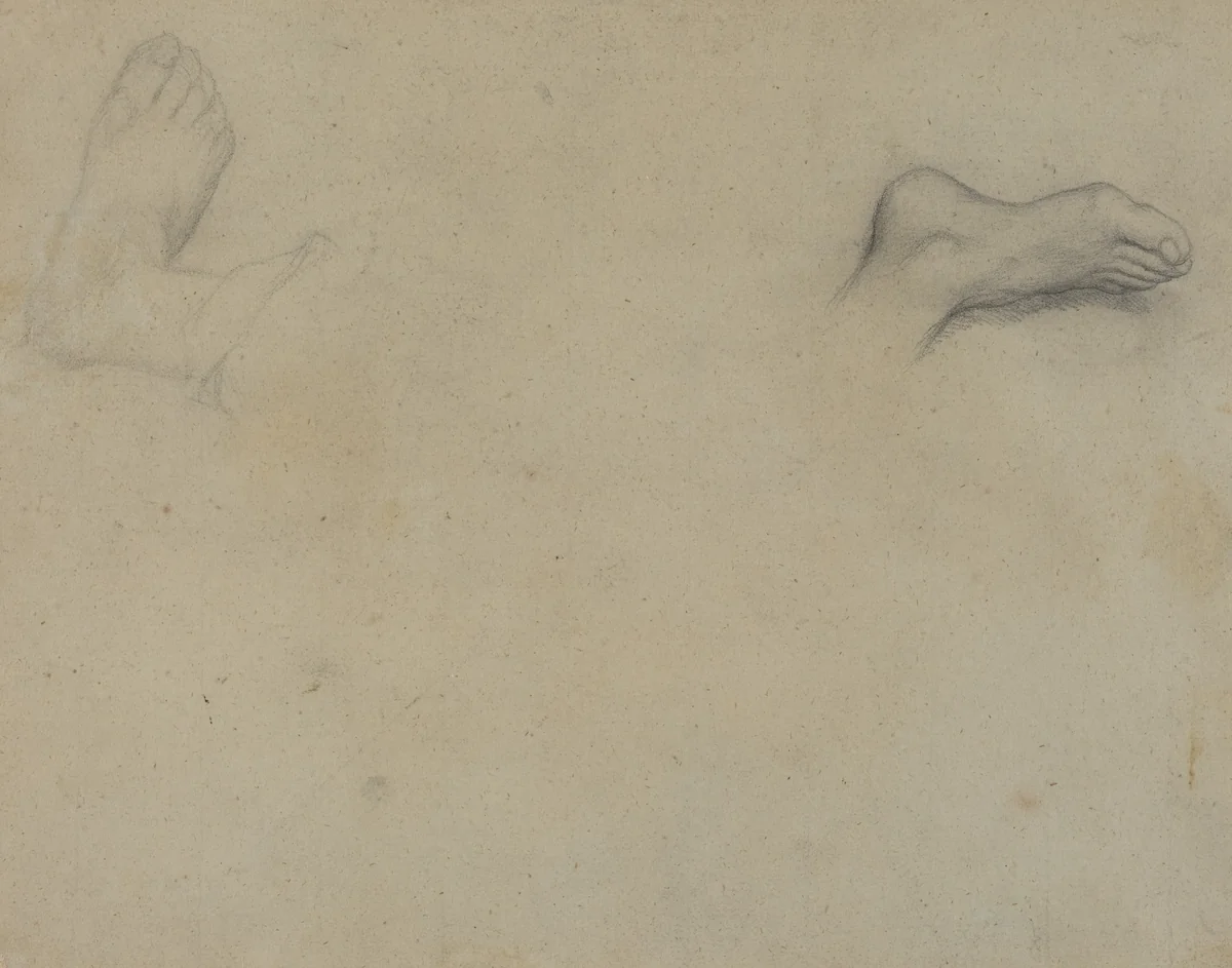 Studies of Feet [verso] by Edgar Degas, drawing, 1855