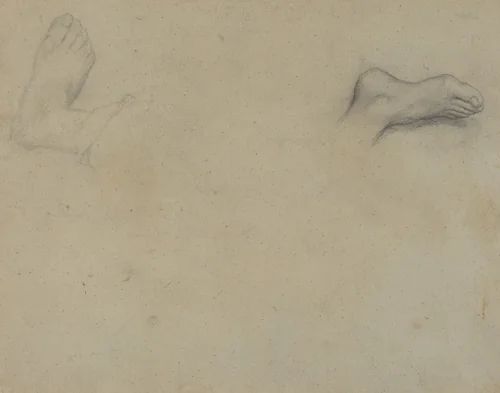 Studies of Feet [verso] by Edgar Degas, drawing, 1855