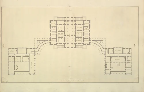 Houghton Hall, Norfolk, Ground Floor (Basement) Plan by Isaac Ware, drawing, 1735