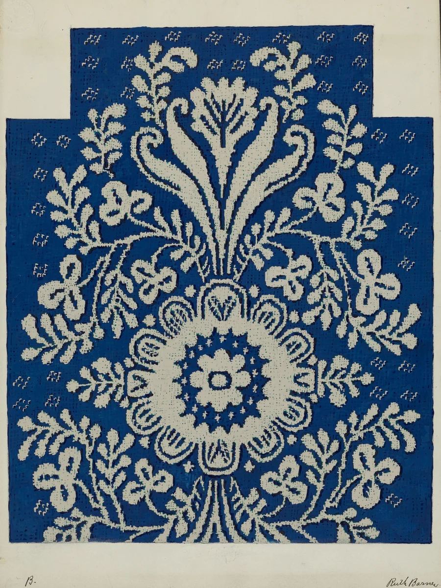 Coverlet by Ruth M. Barnes, index of american design, 1937