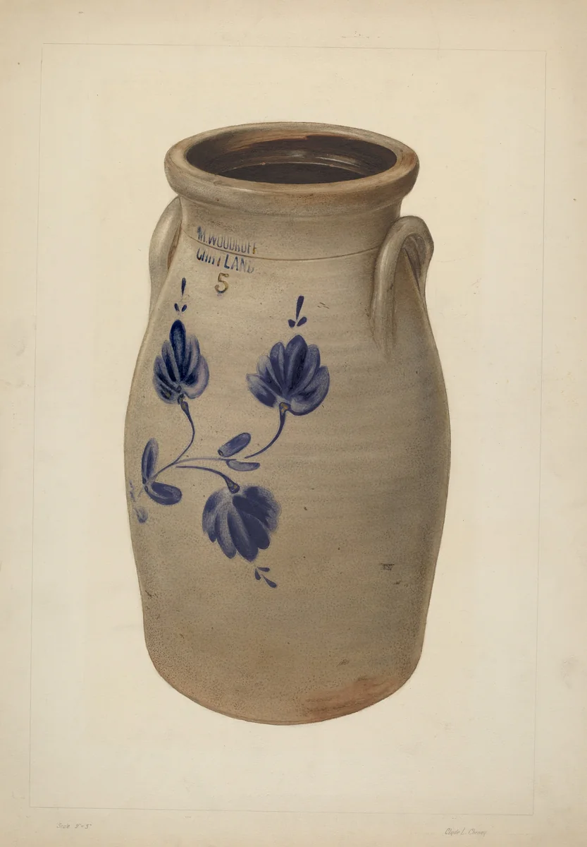 Five Gallon Churn by Clyde L. Cheney, index of american design, 1938