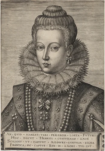 Maria de Medici by Johan Wierix, print, 1549-1615