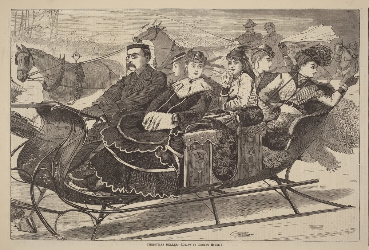 Christmas Belles by Winslow Homer, print, 1869