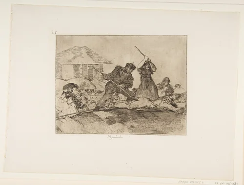 Plate 28 from "The Disasters of War" (Los Desastres de la Guerra): 'Rabble' (Populacho) by Goya, print, 1810-1823