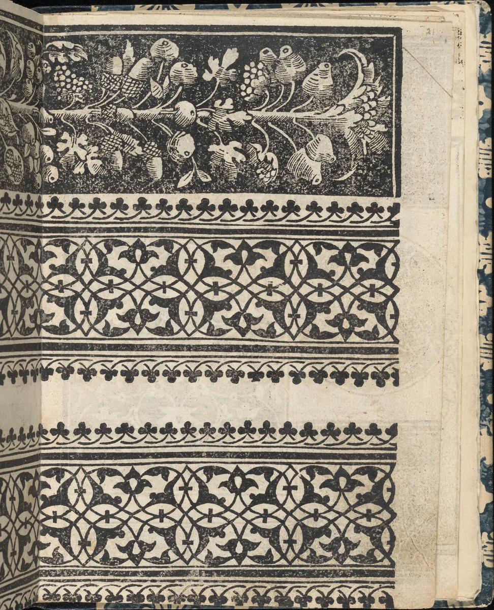 Essempio di recammi, page 21 (recto) by Giovanni Antonio Tagliente, book, 1530