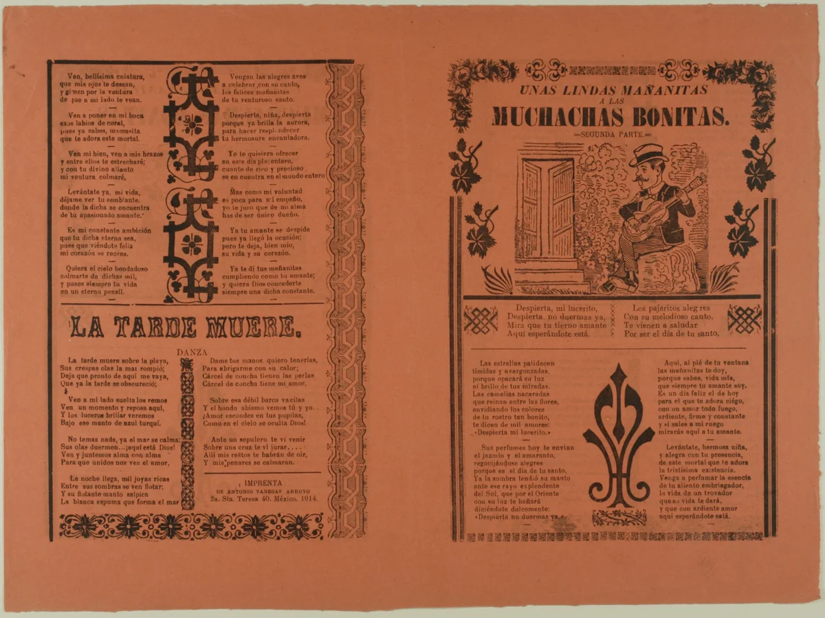 Unas lindas mañanitas a las muchachas bonitas (A Lovely Serenade for the Pretty Ladies) by José Guadalupe Posada, print, 1871-1913