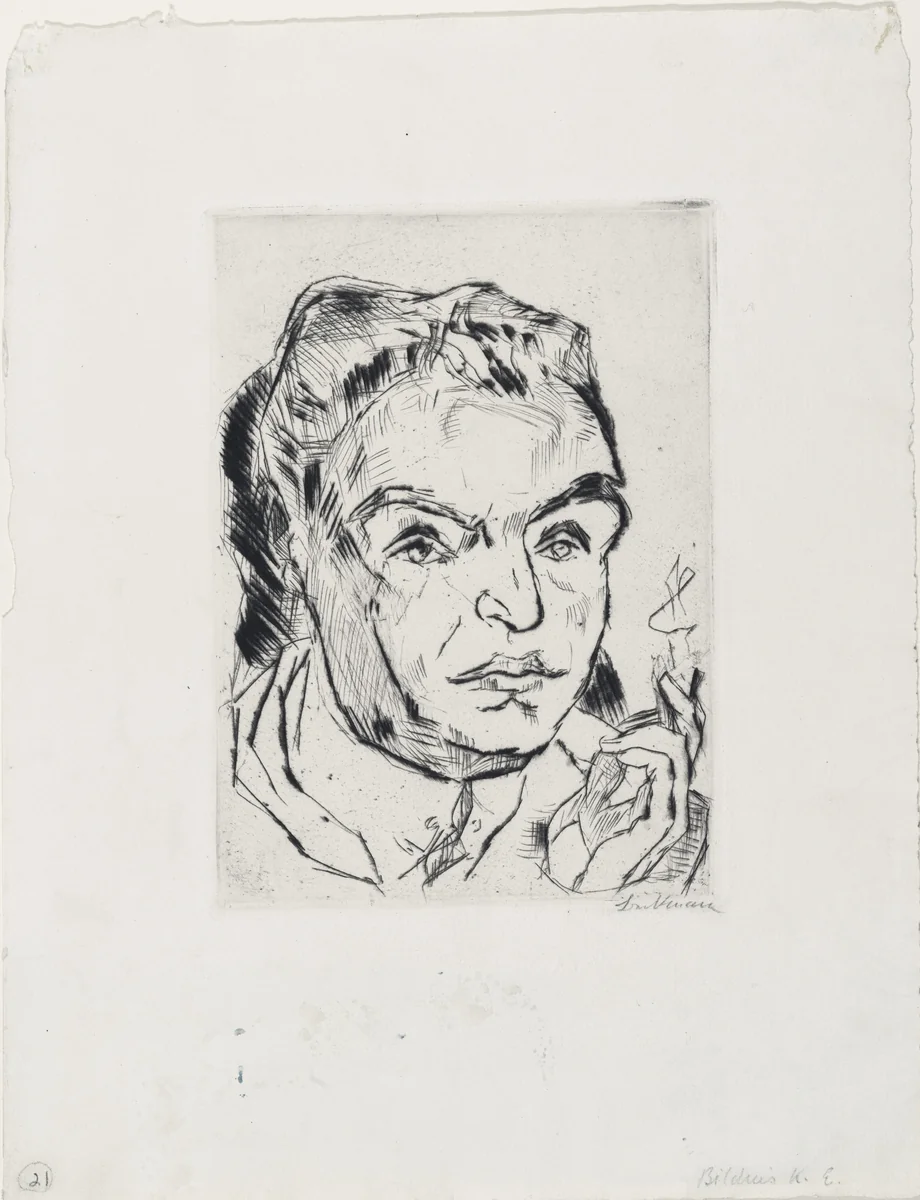Portrait of Kasimir Edschmid (Bildnis Kasimir Edschmid) by Max Beckmann, print, 1917