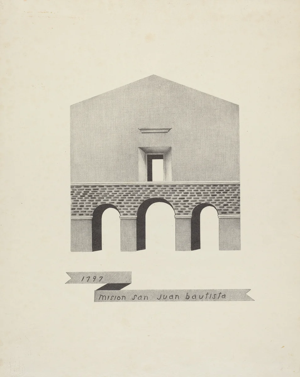 Mision San Juan Bautista by James Jones, index of american design, 1935-1942
