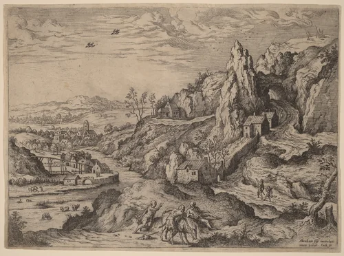Sacrifice of Abraham by Hieronymus Cock, print, 1551
