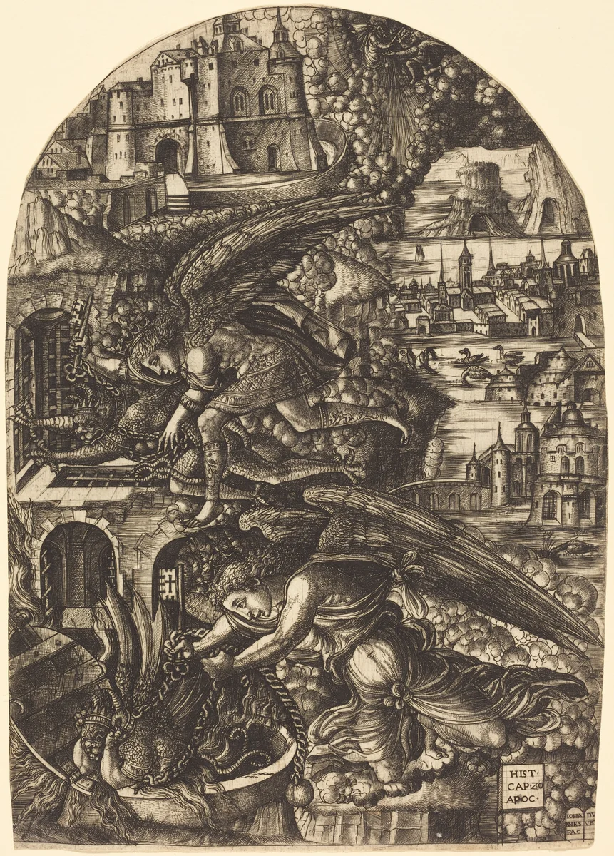 Satan Bound for a Thousand Years by Jean Duvet, print, 1546-1556