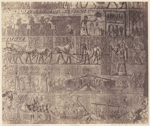 El-Kab (Éléthya), Architecture Hypogéenne - Tombeau de Phapé - Sculptures Pientes by Félix Teynard, photograph, 1851-1852