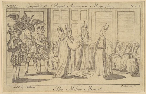 The Mitred Minuet by Paul Revere, print, 1774