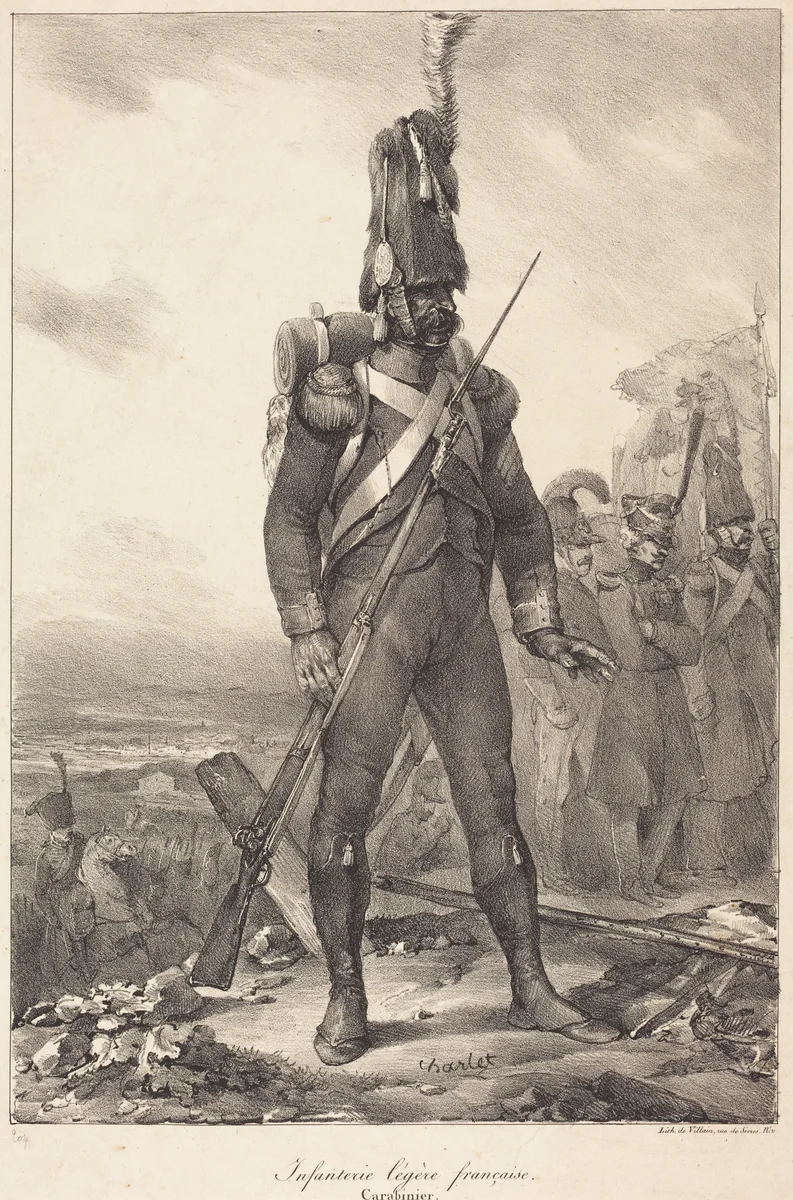 Infanterie legère française, Carabinier by Nicolas Toussaint Charlet, print, 1822