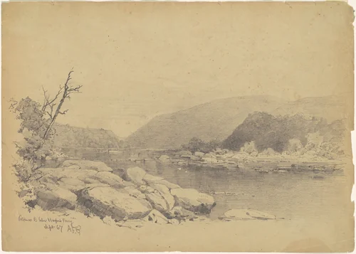 Potomac River Below Harper's Ferry by Andrew Fisher Bunner, drawing, 1867
