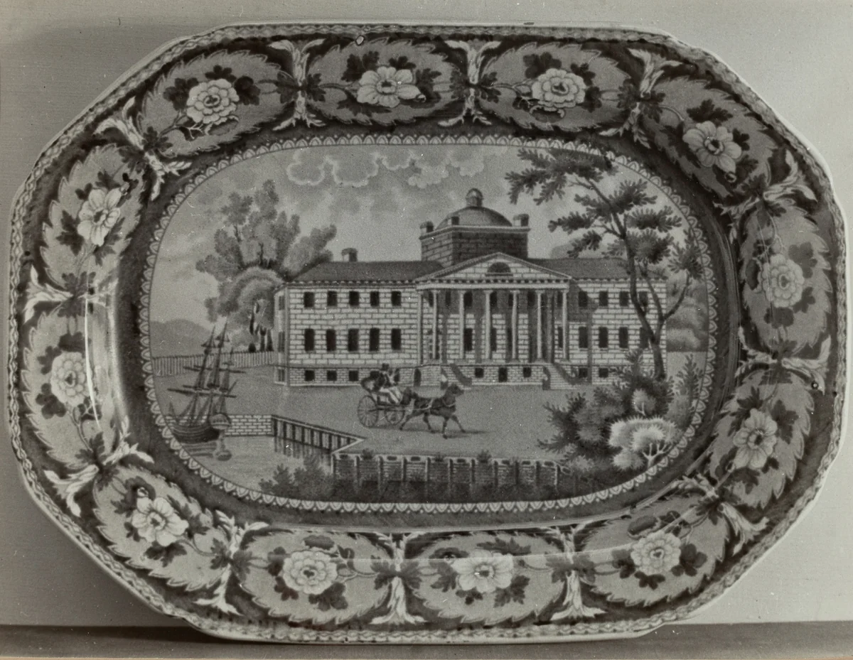 Platter - "Hospital, Boston" by Helmut Hiatt, index of american design, 1936