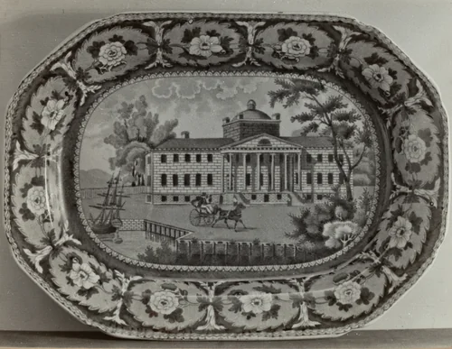 Platter - "Hospital, Boston" by Helmut Hiatt, index of american design, 1936