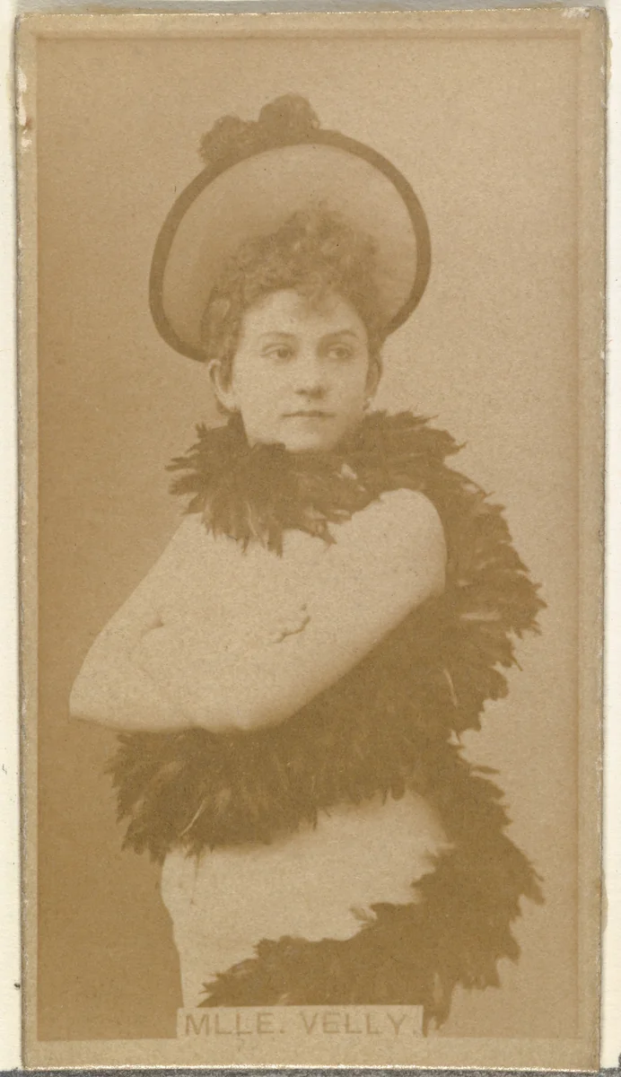 Mlle. Velly, from the Actors and Actresses series (N145-8) issued by Duke Sons & Co. to promote Duke Cigarettes by W. Duke, Sons & Co., photograph, 1890-1895