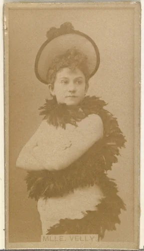 Mlle. Velly, from the Actors and Actresses series (N145-8) issued by Duke Sons & Co. to promote Duke Cigarettes by W. Duke, Sons & Co., photograph, 1890-1895