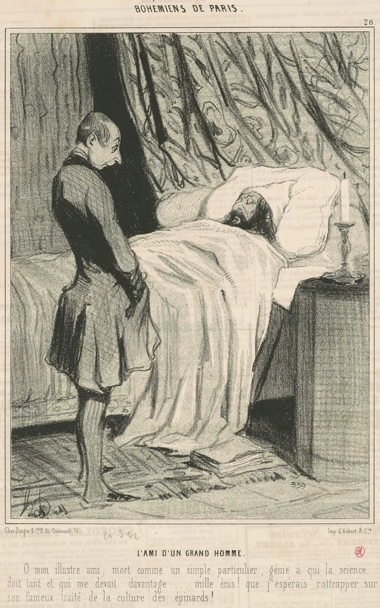 L'ami d'un grand homme by Honoré Daumier, print, 1842