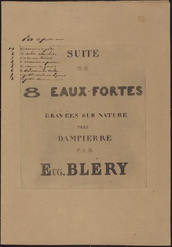 8 Eaux-Fortes Gravées sur Nature by Eugène Bléry, portfolio, 1849