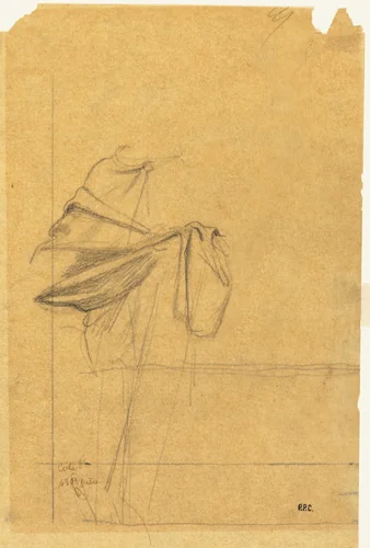 Drapery Study by Pierre Puvis de Chavannes, drawing, 1850-1900