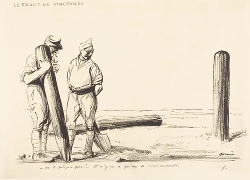 Le Front de Vincennes by Jean-Louis Forain, print, 1914-1919