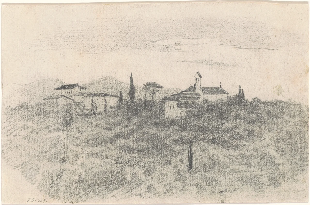 Monastery [recto] by John Singer Sargent, drawing, 1870-1872