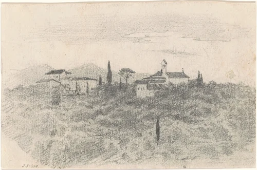 Monastery [recto] by John Singer Sargent, drawing, 1870-1872