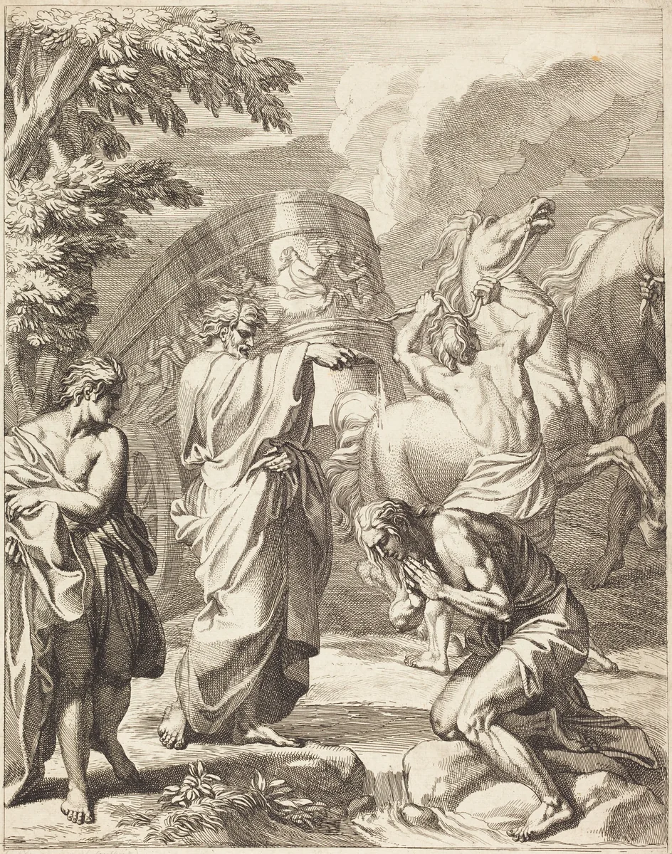 Baptism of the Eunuch by Louis Chéron, print, 1660-1725