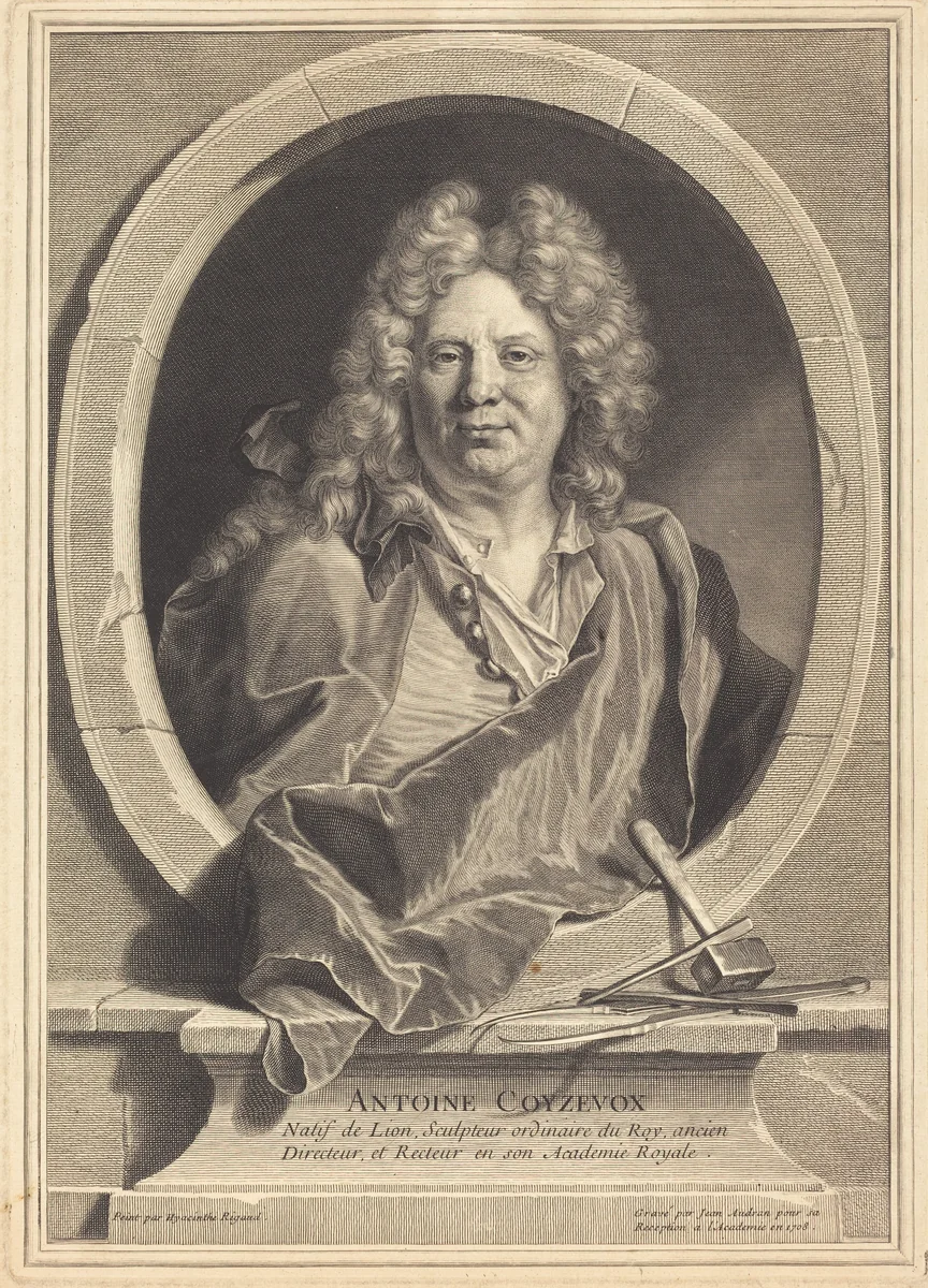 Antoine Coyzevox by Jean Audran
Hyacinthe Rigaud, print, 1708