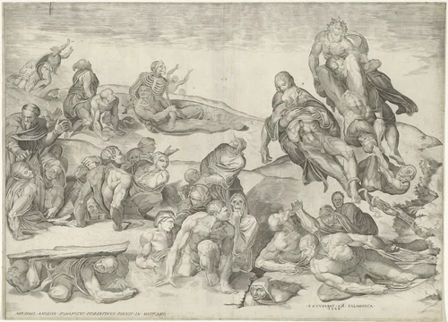 Het laatste oordeel by Nicolò della Casa, print, 1548