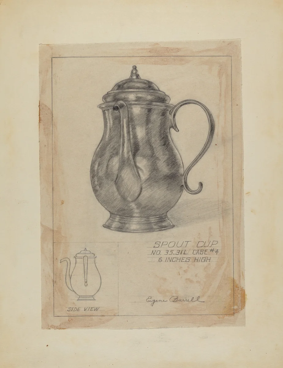 Silver Spout Cup by Eugene Barrell, index of american design, 1936