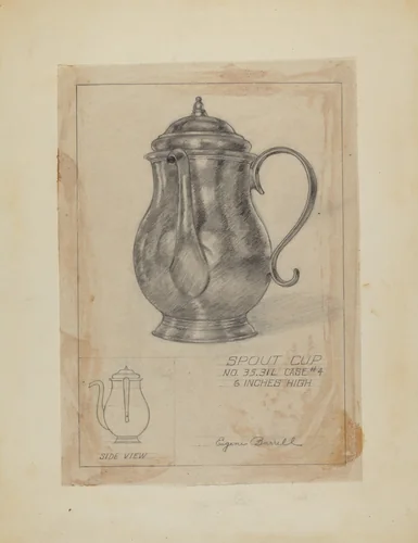 Silver Spout Cup by Eugene Barrell, index of american design, 1936