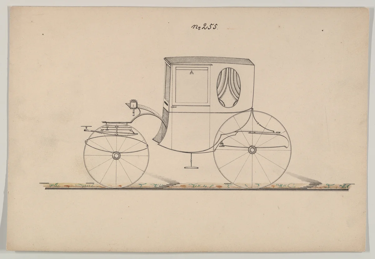 Coupe #255 by Brewster & Co., drawing, 1855-1865